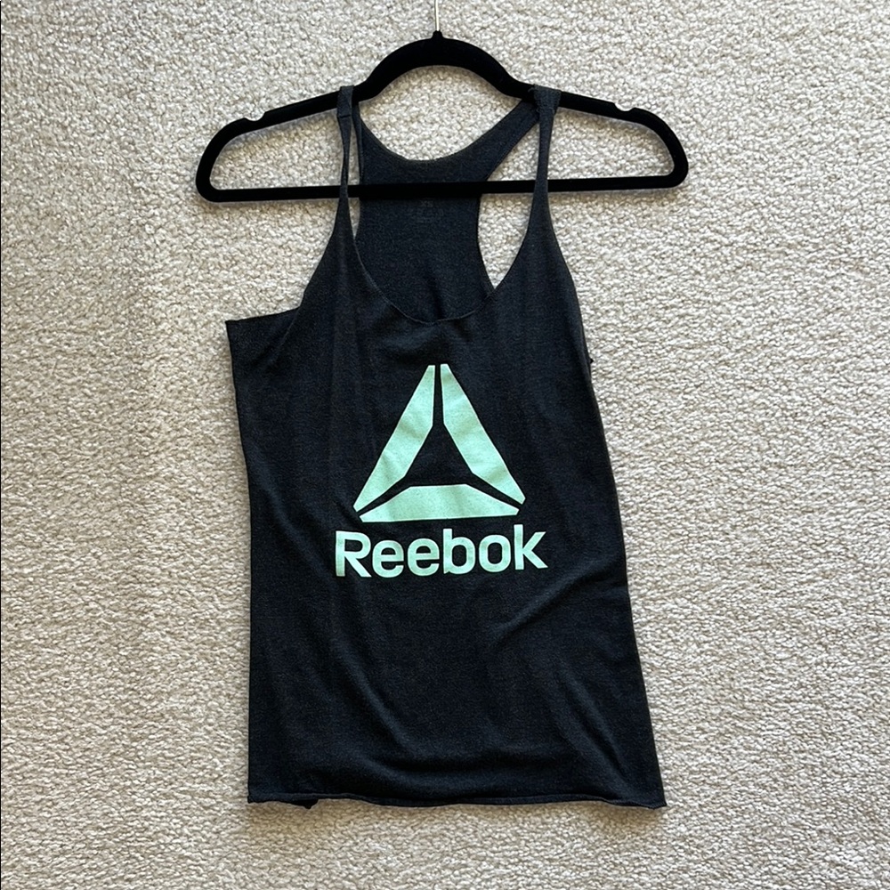 Reebok Black Tank Top with Mint Logo